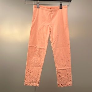 Old Navy, Girl’s Short Crop Leggings, Pink with Stars, L (10/12), Good Condition